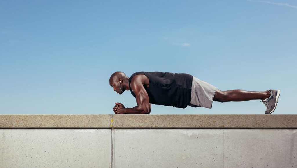 man in a plank pose
